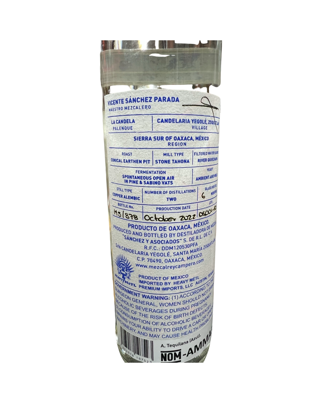 Rey Campero Azul Mezcal Joven 750ml