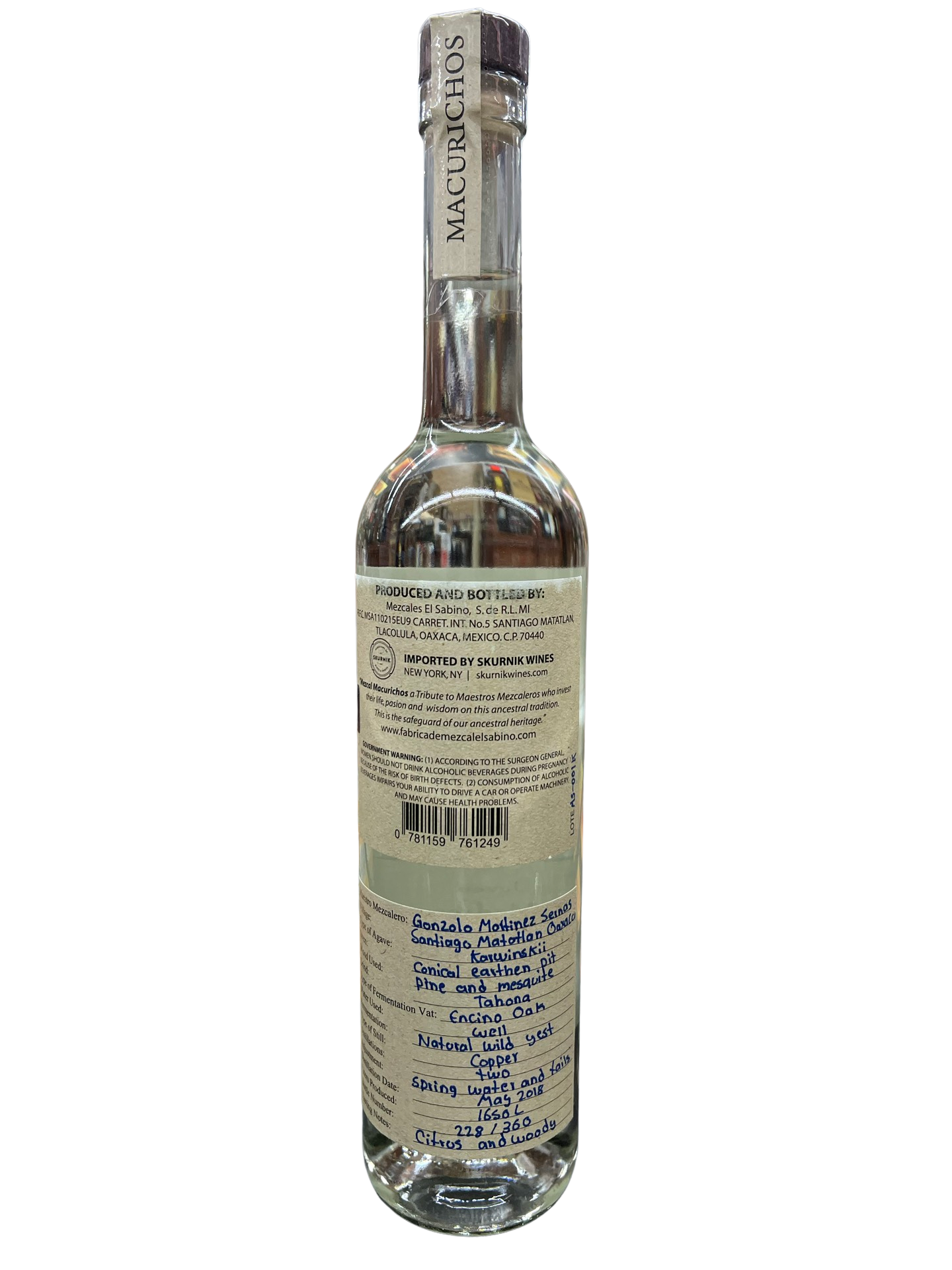 Macurichos Cirial Madrecuishe Barril Bicuishe Joven Mezcal 750ml