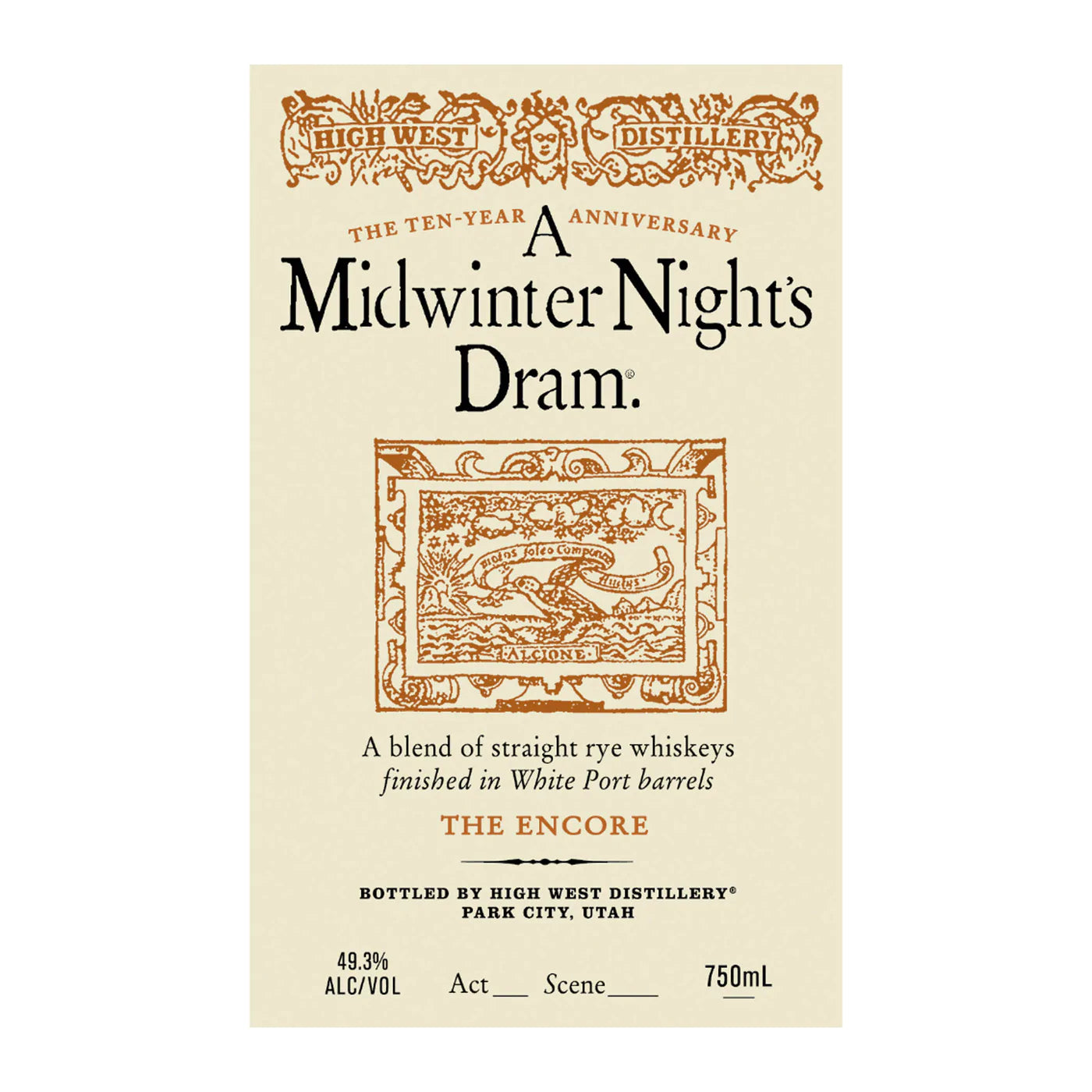 High West Distillery A Midwinter Night Dram The Encore Straight Rye Whiskey 750ml