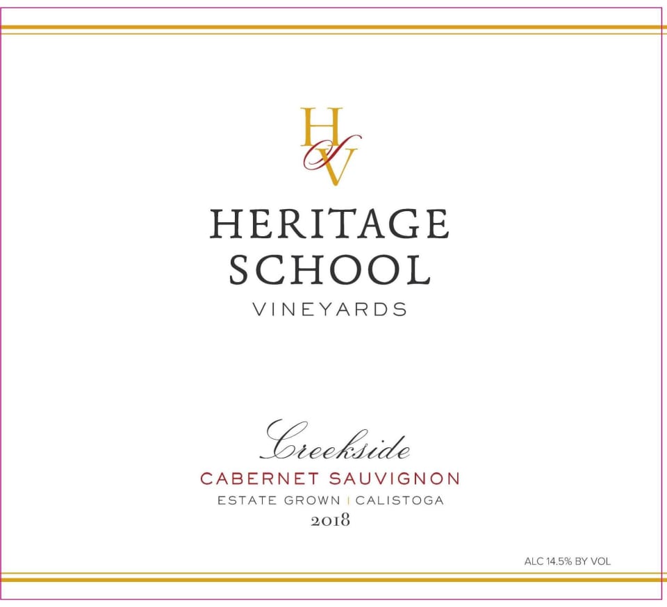 2018 Heritage School Vineyards Creekside Cabernet Sauvignon