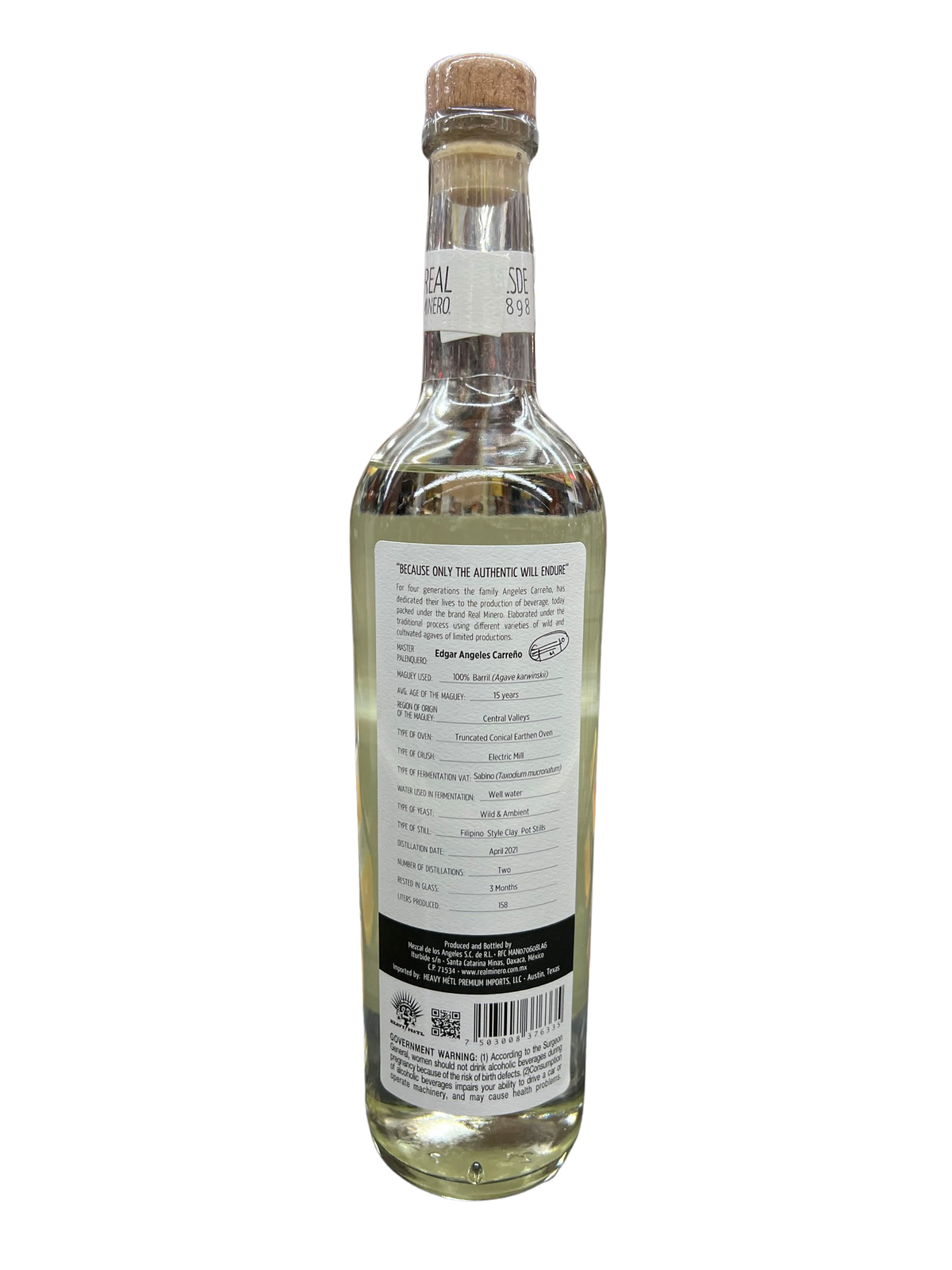 Real Minero Barril Mezcal 750ml