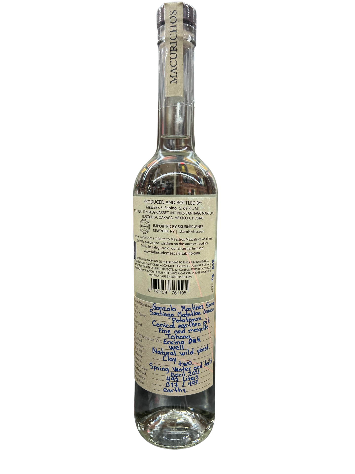 Macurichos Tobala Joven Mezcal 750ml