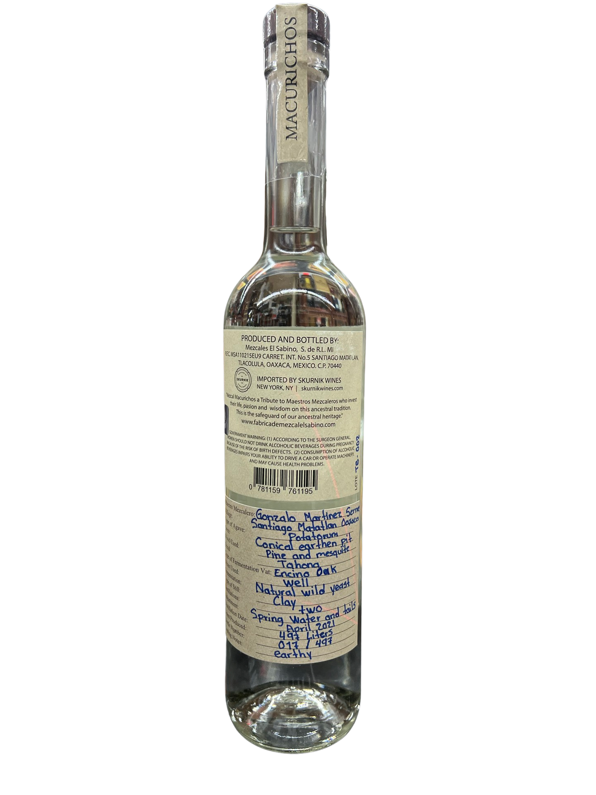 Macurichos Tobala Joven Mezcal 750ml