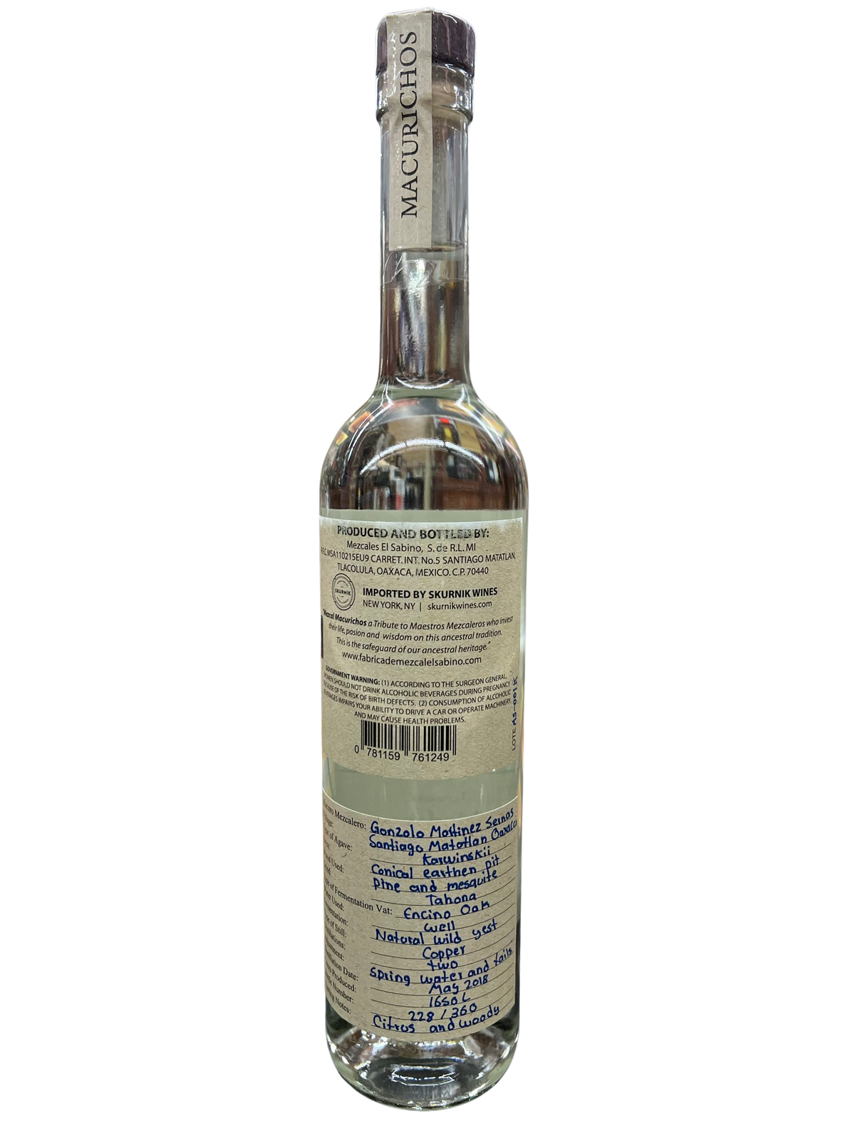 Macurichos Cirial Madrecuishe Barril Bicuishe Joven Mezcal 750ml
