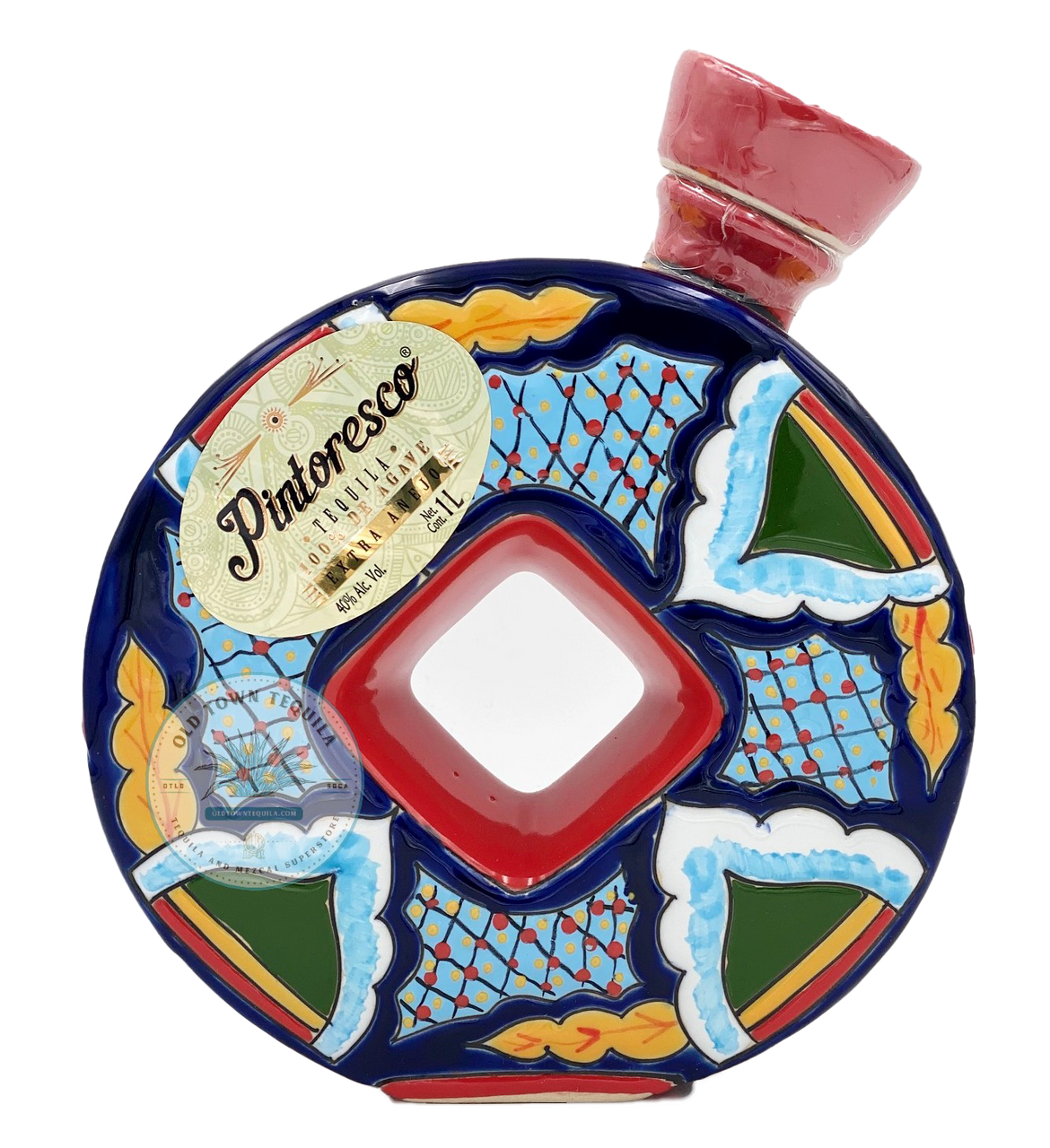 Pintoresco Ceramic Color Round Extra Anejo Tequila 1Lt