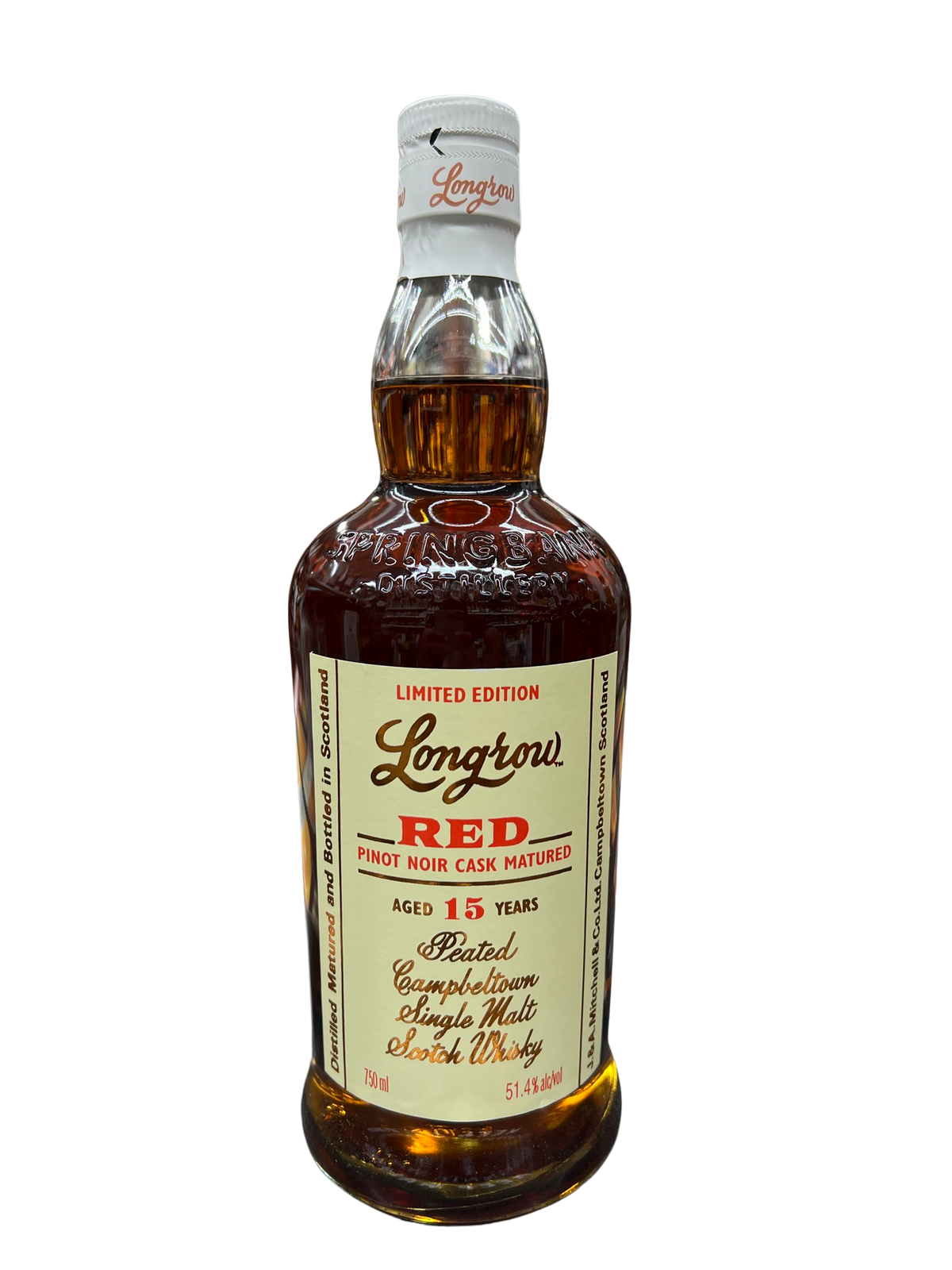 Longrow 15 Year Old Red Limited Edition Fresh Pinot Noir Cask Matured Single Malt Scotch Whisky 750ml