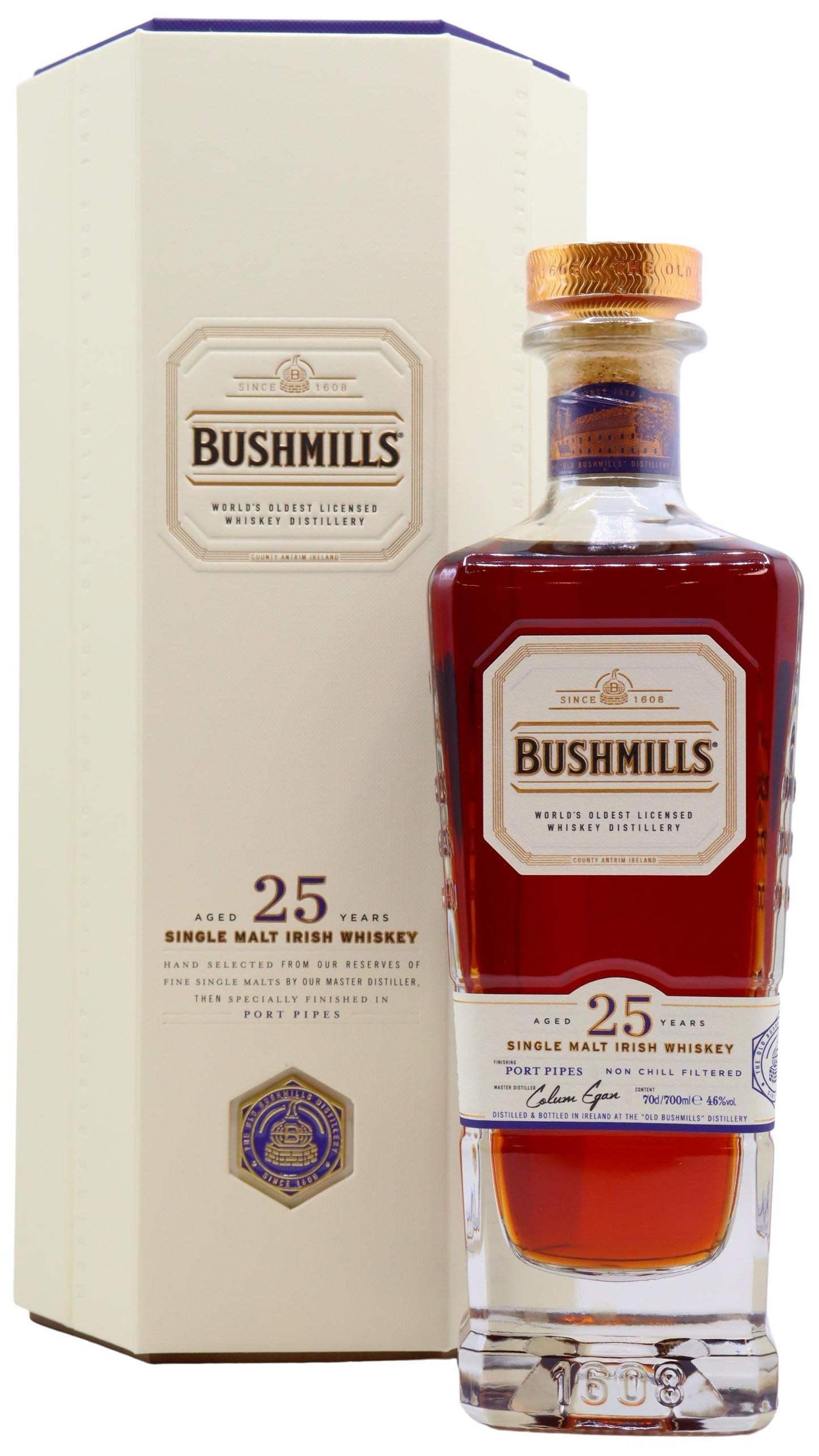 Bushmills Port Pipes Finish 25 Year Old Single Malt Irish Whiskey 750ml