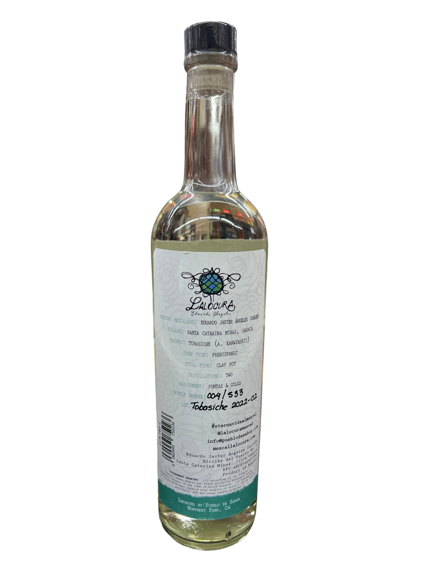Lalocura Tobasiche Mezcal 750ml