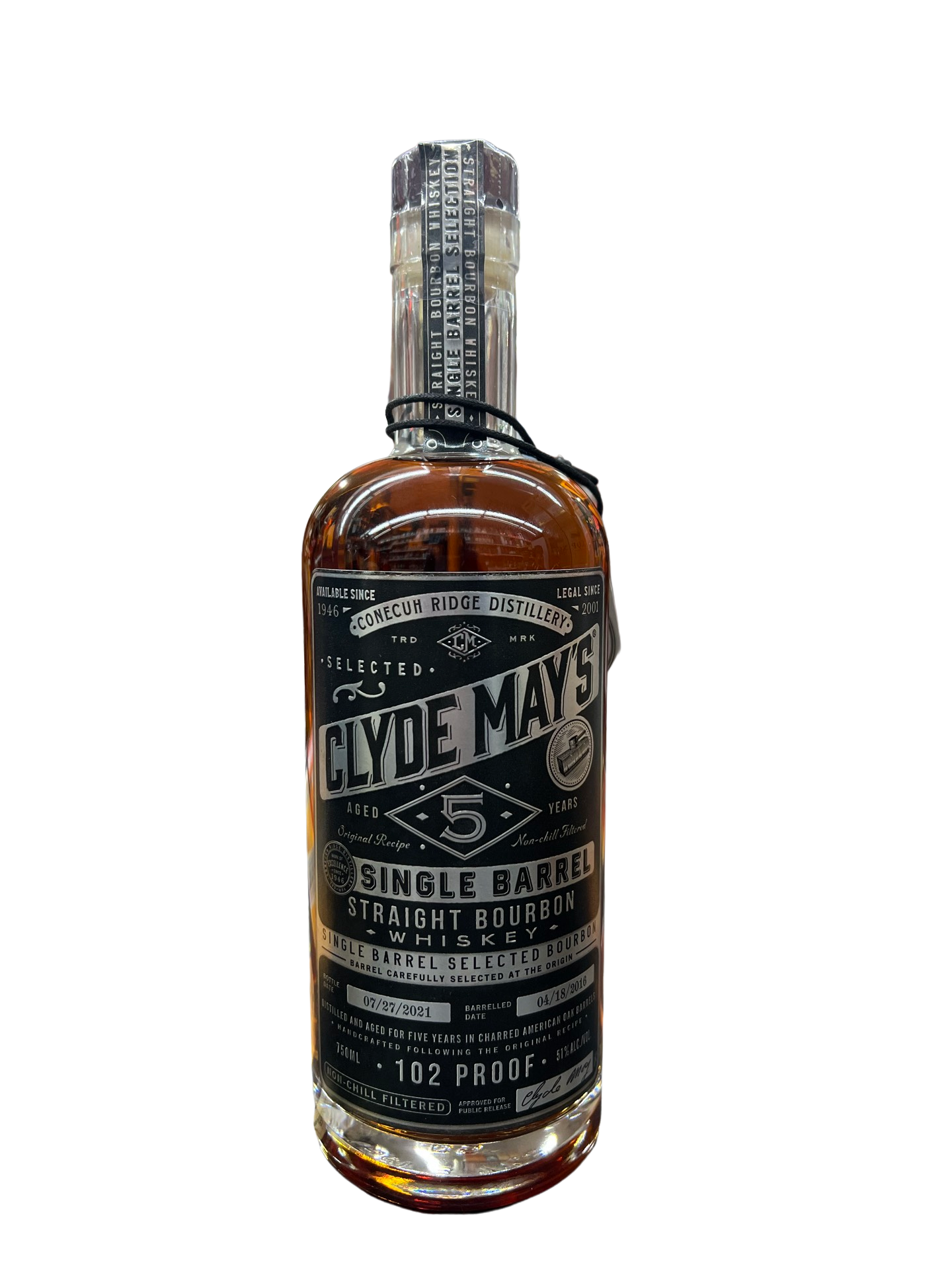 Clyde May's Single Barrel 5 Year Old El Cerrito Liquor Store Pick Straight Bourbon Whiskey 750ml