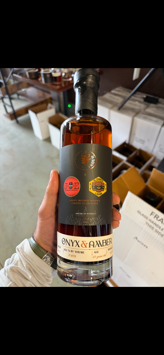 Onyx and Amber Whiskey New American 20 Years Old, 71.80% ABV 750 mL - Pre Sale