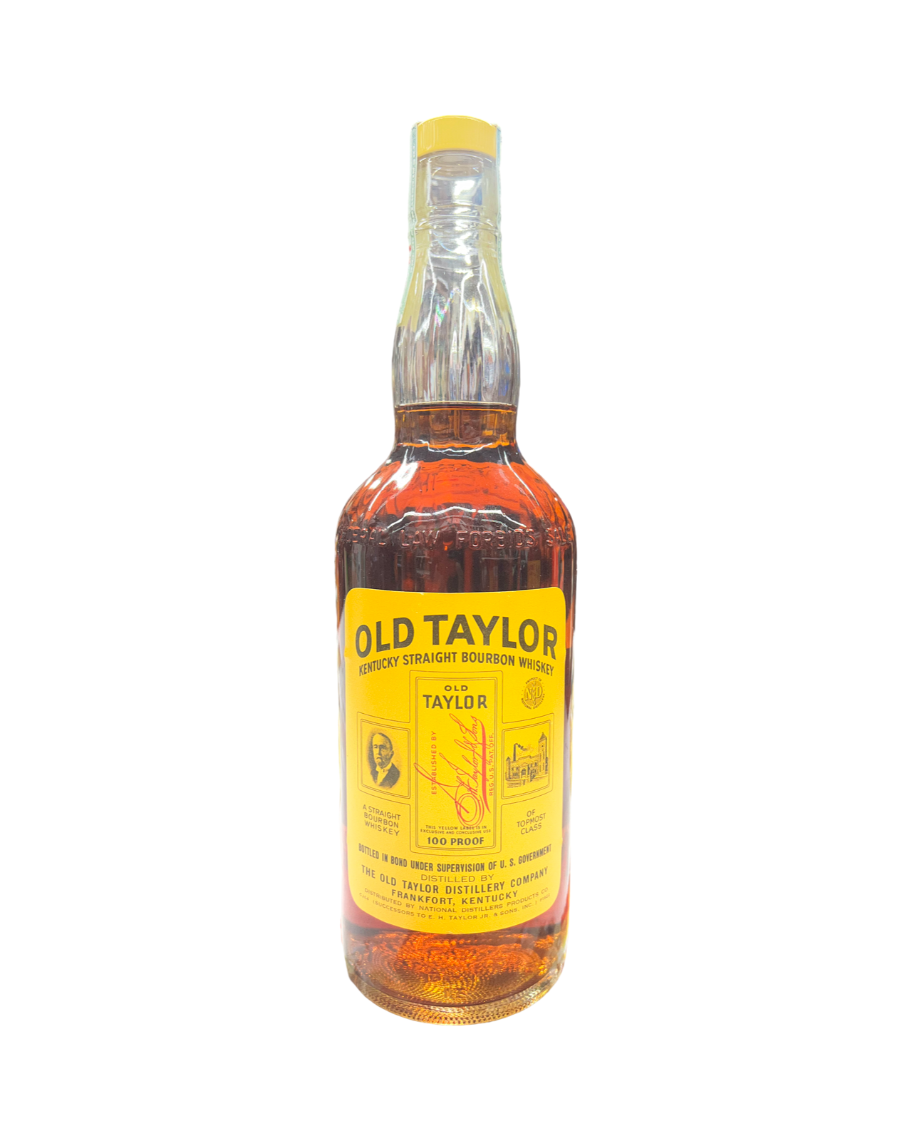 1960-1965 Old Taylor 100 Proof Bottled in Bond Kentucky Straight Bourbon Whiskey 4/5 Quart
