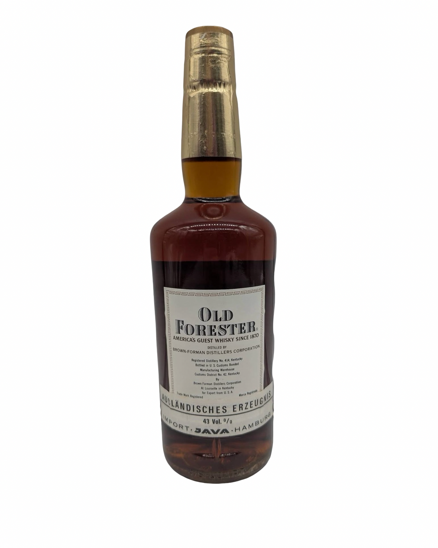 1968 Old Forester Kentucky Straight Bourbon Whiskey