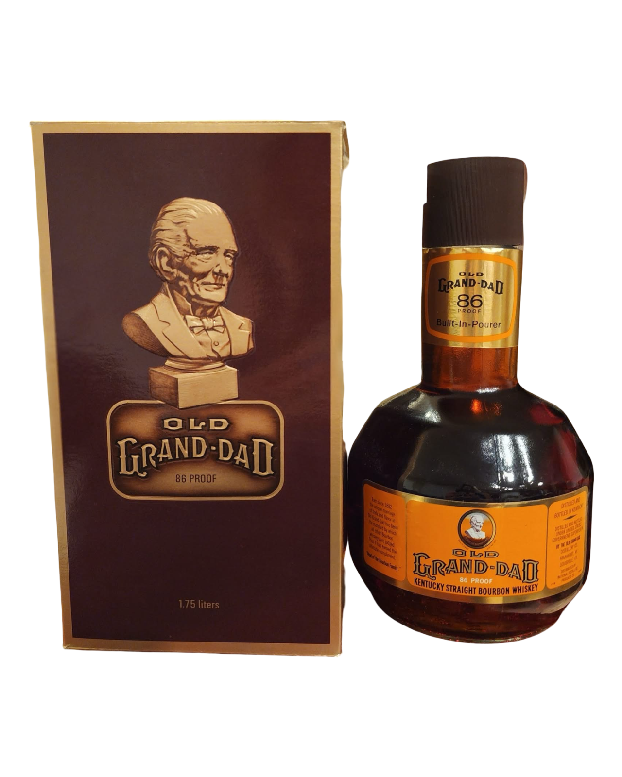 1970 Old Grand Dad Bowling Ball Kentucky Straight Bourbon Whiskey 1.75Lt With Box