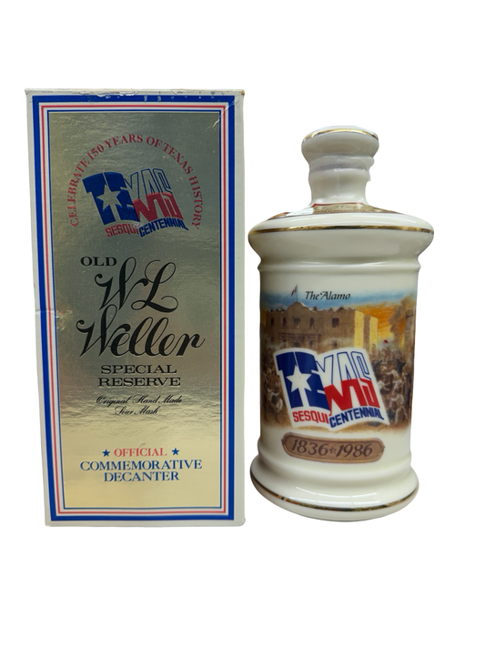 1986 The Old W. L. Weller Special Reserve Bourbon Texas Sesquicentennial Decanter