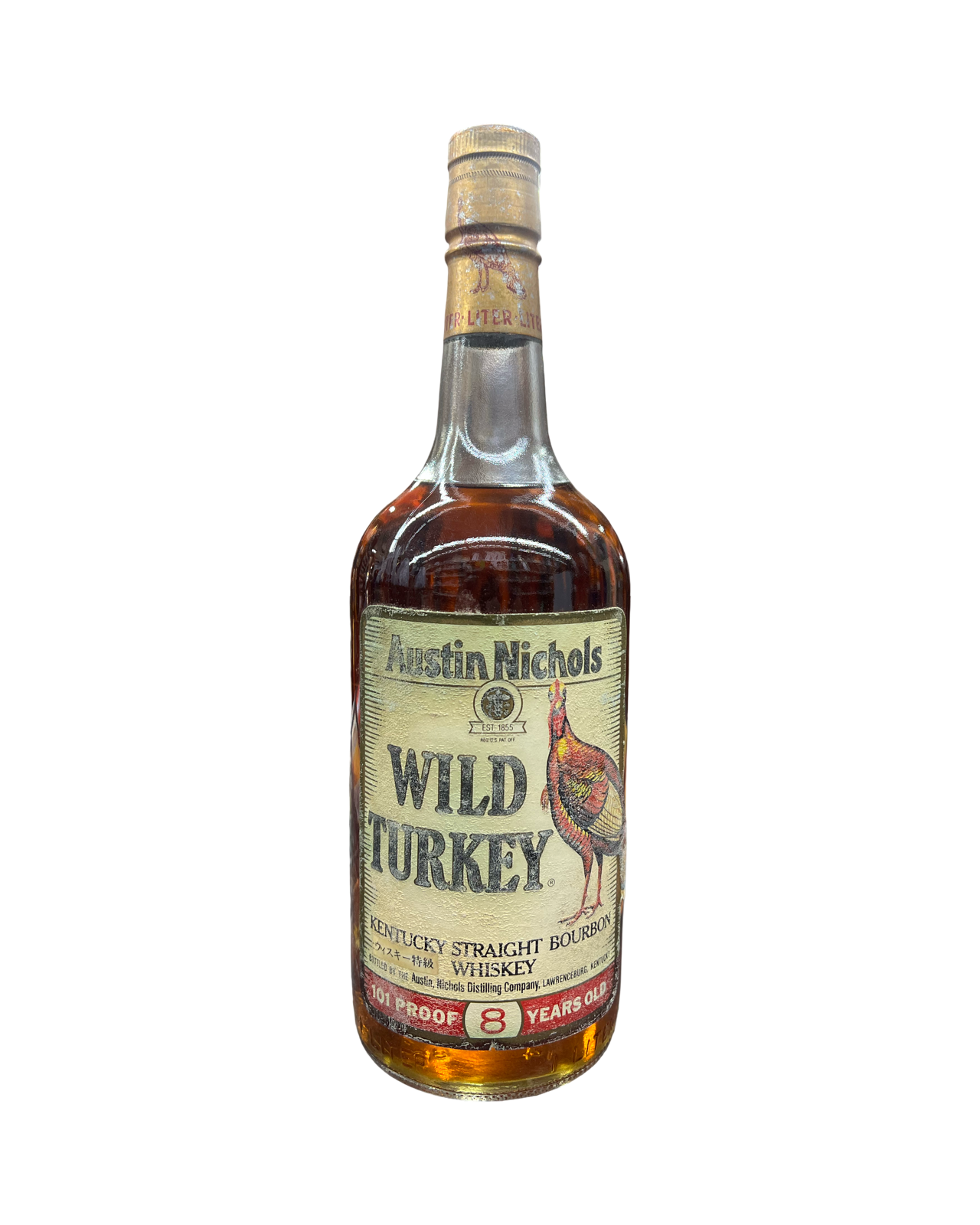 1986 Wild Turkey 8 Year Old 101 Proof Kentucky Straight Bourbon Whiskey 1Lt