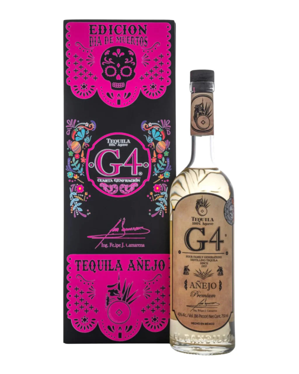 2025 G4 Edicion de Madera Dia de Muertos Anejo Tequila 750ml hi