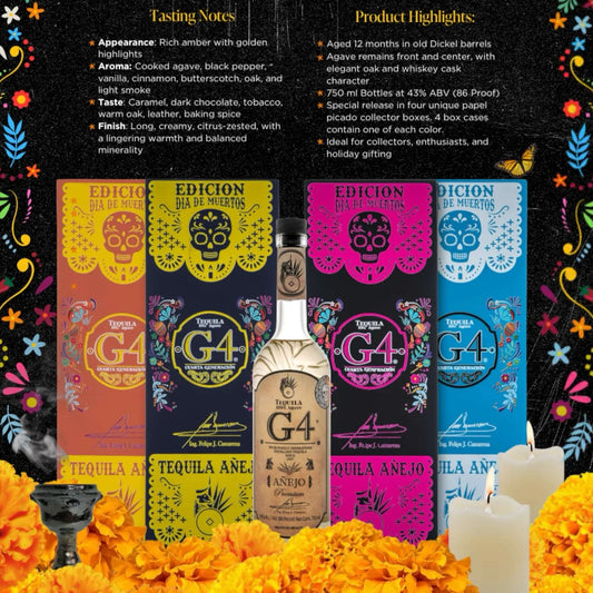 2025 G4 Edicion de Madera Dia de Muertos Anejo Tequila 750ml hi