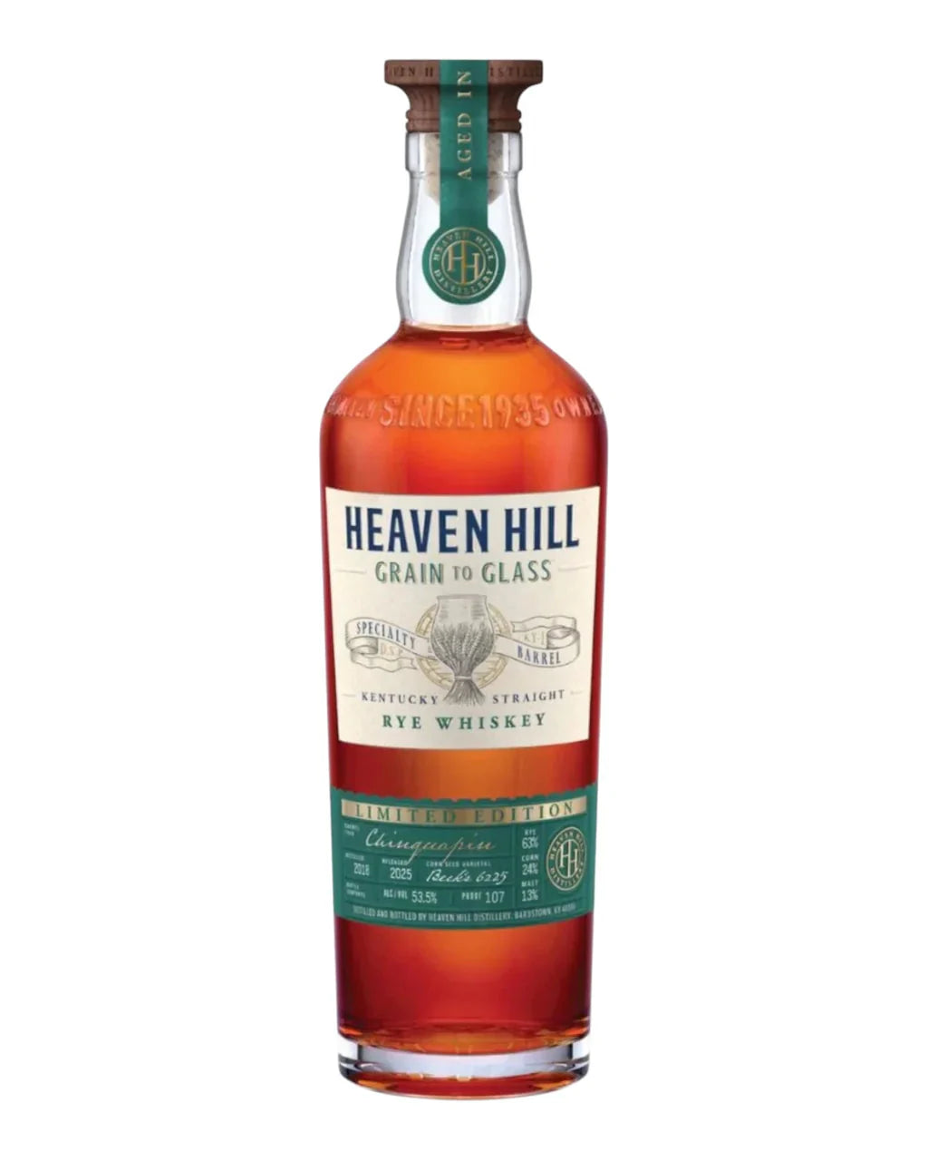 2025 Heaven Hill Grain to Glass Speciality Barrel Chinquapin Oak Straight Rye Whiskey 750ml