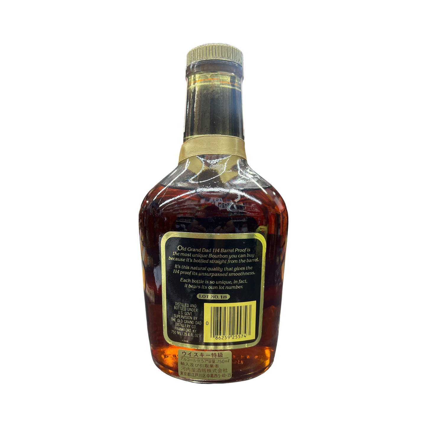 1989 Old Grand Dad 114 Barrel Proof Kentucky Straight Bourbon Whiskey 750ml - Lot No.18
