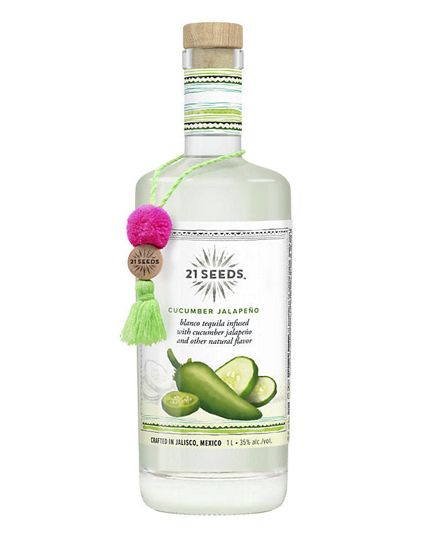 21 Seeds Cucumber Jalapeno Infused Flavored Blanco Tequila 1Lt