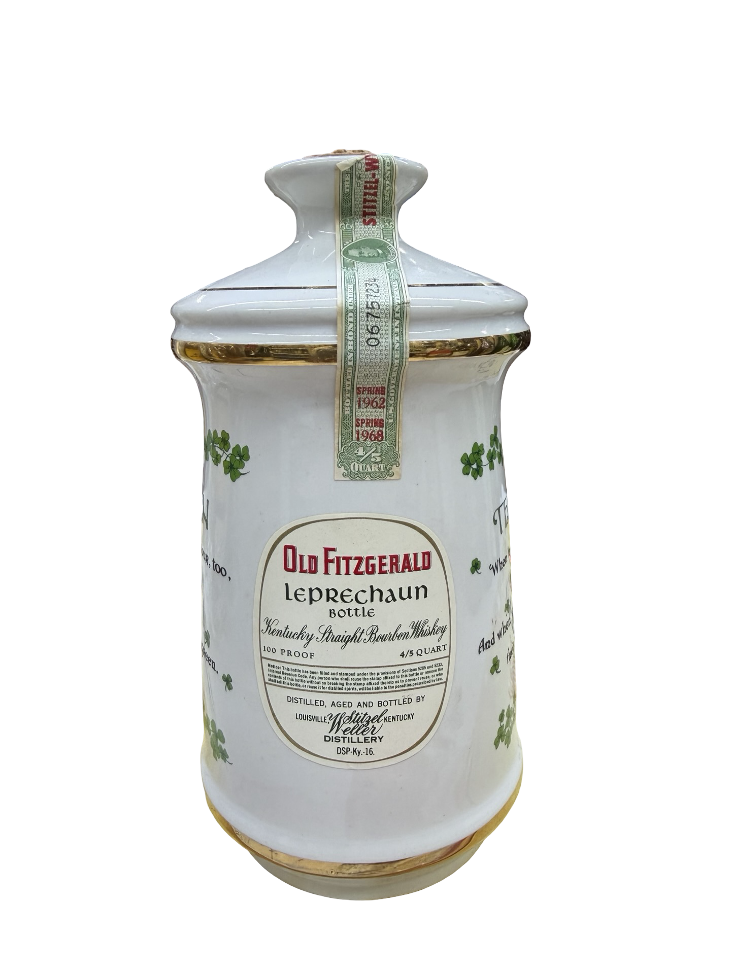 Old Fitzgerald “Leprechaun Bottle” Vintage Decanter Bourbon (Spring 1962 - 1968)