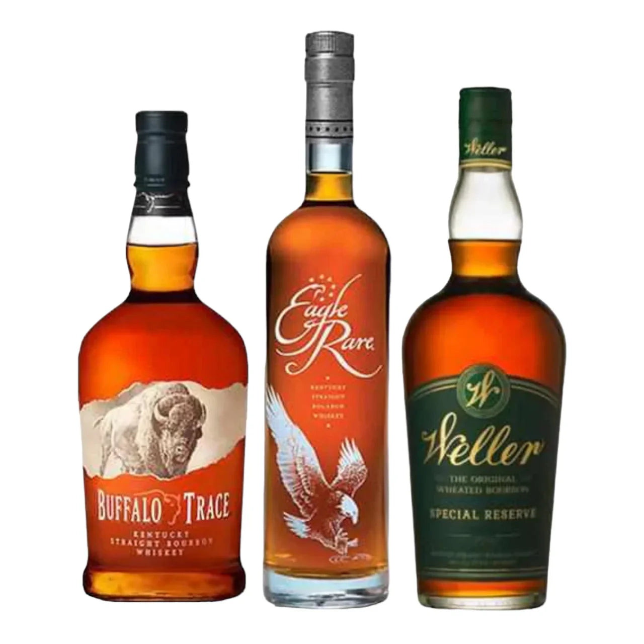 W. L. Weller Special Reserve, Eagle Rare 10 Year Old & Buffalo Trace Kentucky Straight Bourbon Whiskey Bundle 3-Pack
