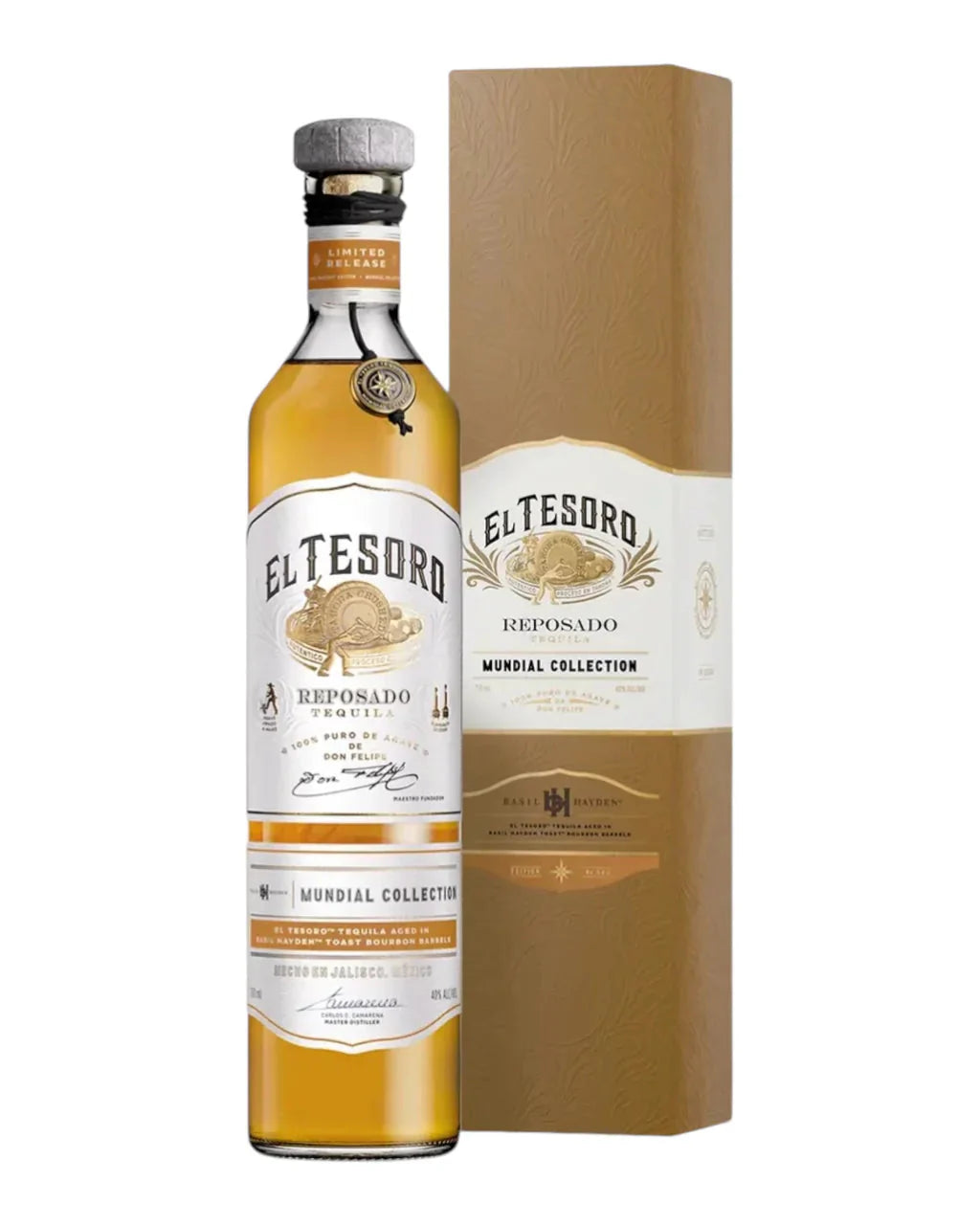 El Tesoro de Don Felipe Mundial Collection Aged in Basil Hayden Toast Edition Reposado Tequila 750ml