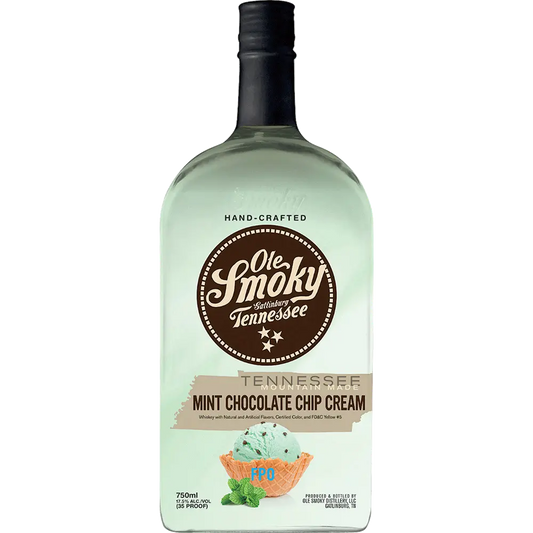 Ole Smoky Tennessee Whiskey Mint Chocolate Chip Cream
750ml