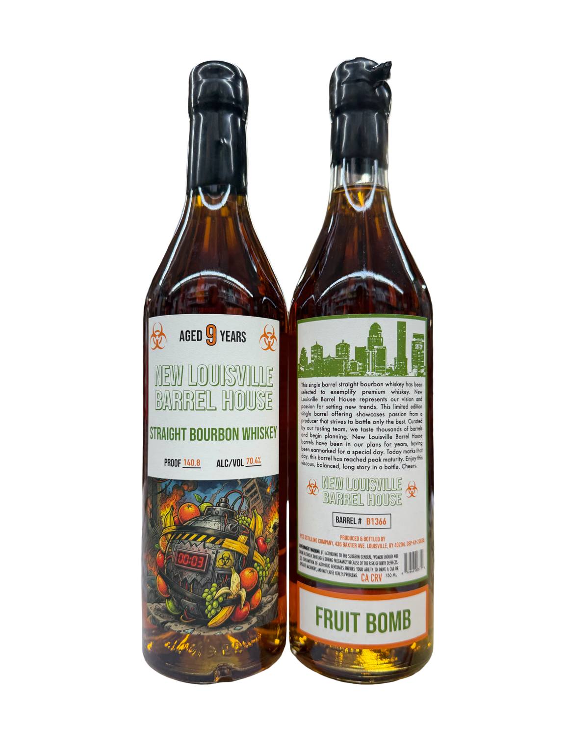 New Louisville Barrel House “Fruit Bomb” 9 Year Straight Bourbon 140.8 proof (70.4% ABV) B1366