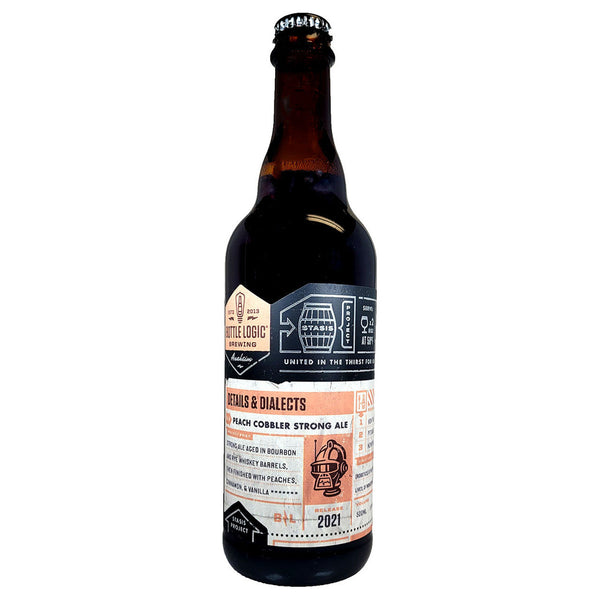 Bottle Logic Brewing Details & Dialects Peach Cobbler Strong Ale Beer 500ml