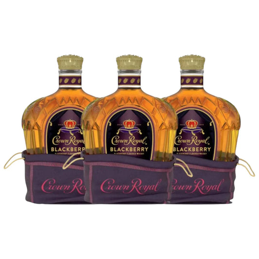 Crown Royal Limited Edition Blackberry Flavored Canadian Whisky Bundle 750ml 3-Pack