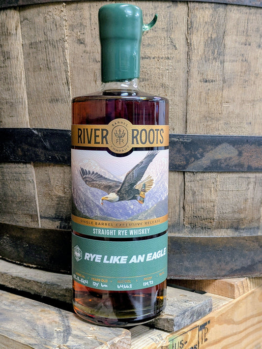 River Roots Barrel 12 Year Old Single Barrel #XR-R-E104 Rye Like An Eagle El Cerrito Liquor Store Pick Whiskey - Limit 2