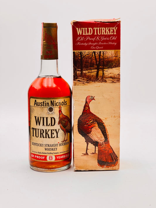 1977 Wild Turkey 8 Year Old Kentucky Straight Bourbon Whiskey 1 Quart