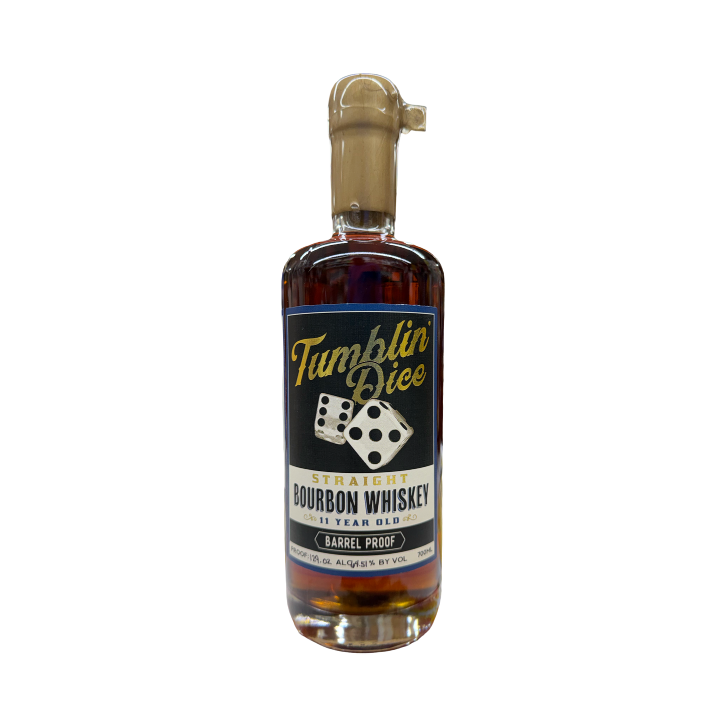 Tumblin’ Dice 11 Year Barrel Proof Straight Bourbon Whiskey Single Barrel (El Cerrito liquor Exclusive) 129.02