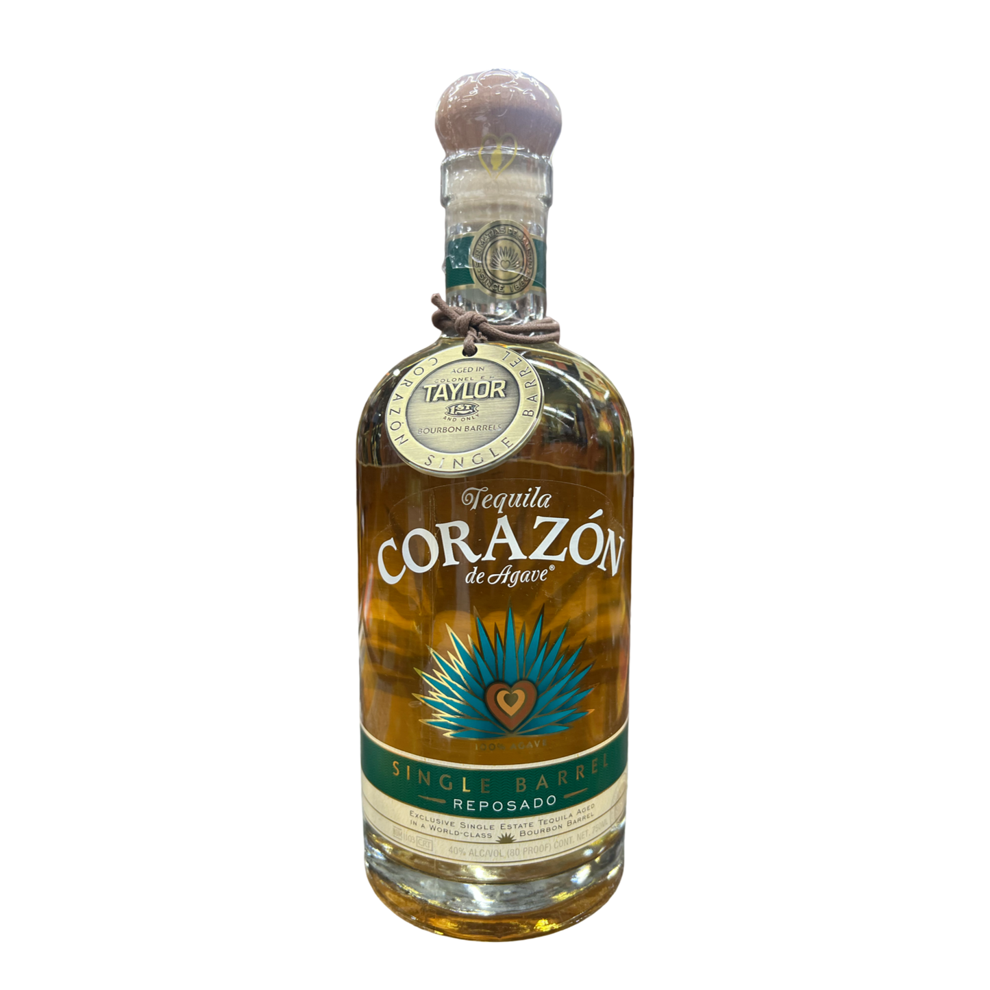 Corazon Tequila Single Barrel Aged in Colonial EH Taylor Bourbon Barrels Barrel Select Reposado 750ML