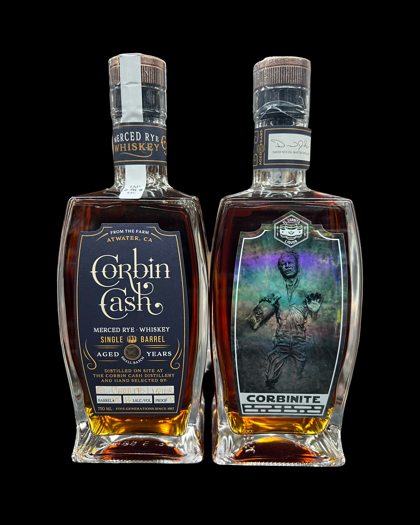 Corbin Cash 8 years 6 months Old El Cerrito Liquor Store Pick Single Cask Strength Merced Straight Rye Whiskey 750ml (Corbinite)