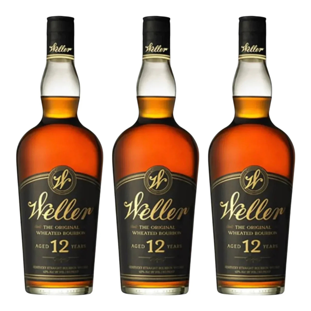 W. L. Weller 12 Year Old Kentucky Straight Wheated Bourbon Whiskey Bundle 750ml 3-Pack