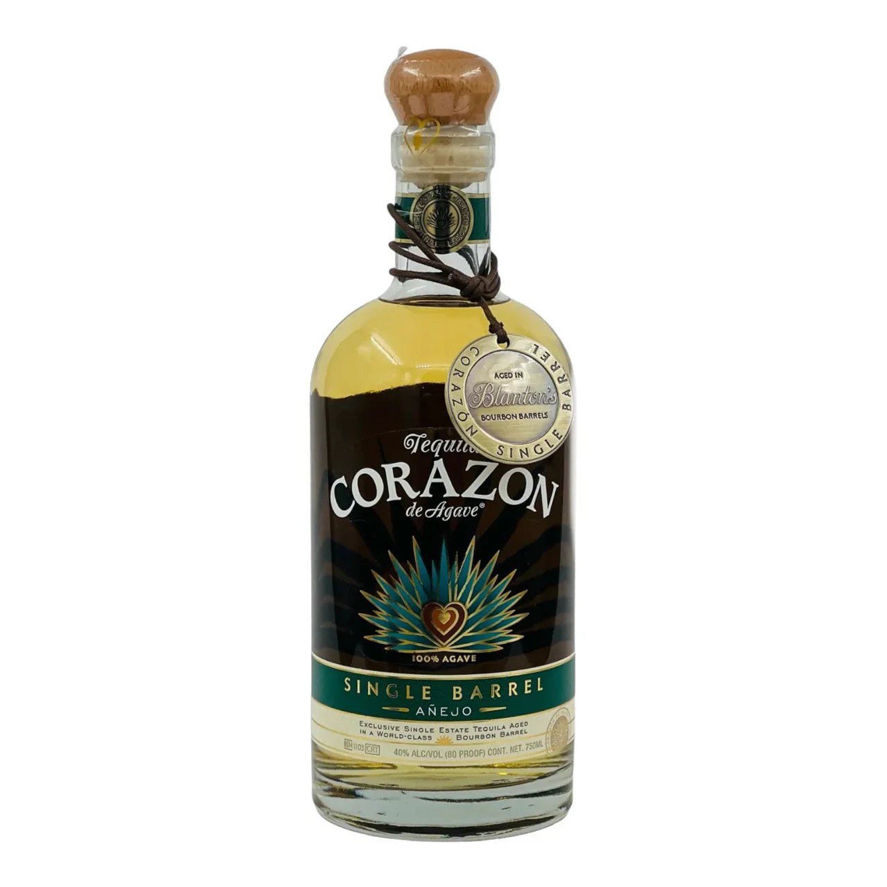 Corazon de Agave  Single Barrel Aged in Blanton’s Barrels Anejo Tequila 750ml
