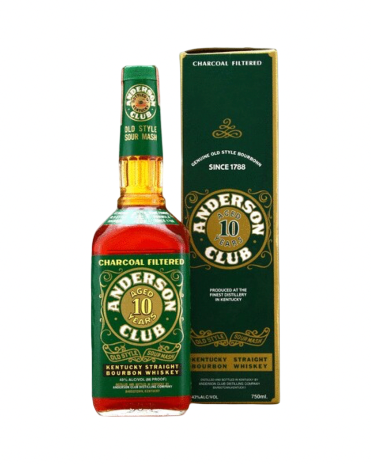Anderson Club 10 Year Old Kentucky Straight Bourbon Whiskey 750ml