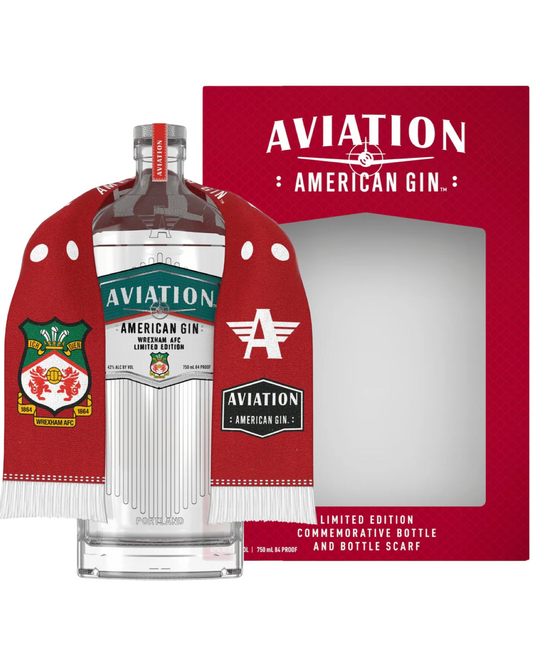 Aviation Wrexham AFC American Gin Gift Set With Wrexham AFC Scarf 750ml
