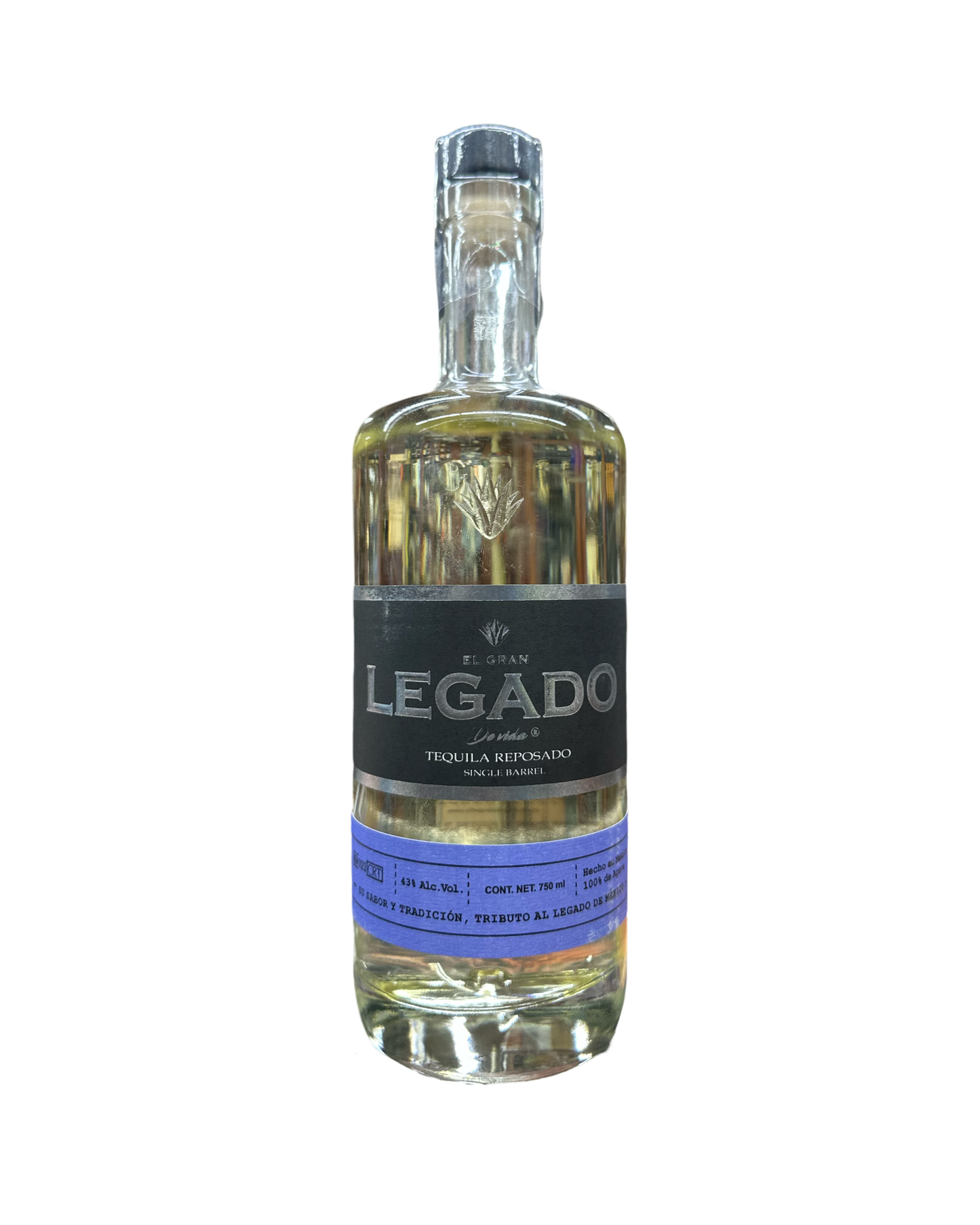 El Gran Legado De Vida Rested in French Oak Barrels Lote 557 Single Barrel No. #2 El Cerrito Liquor Store Pick Reposado Tequila 750ml