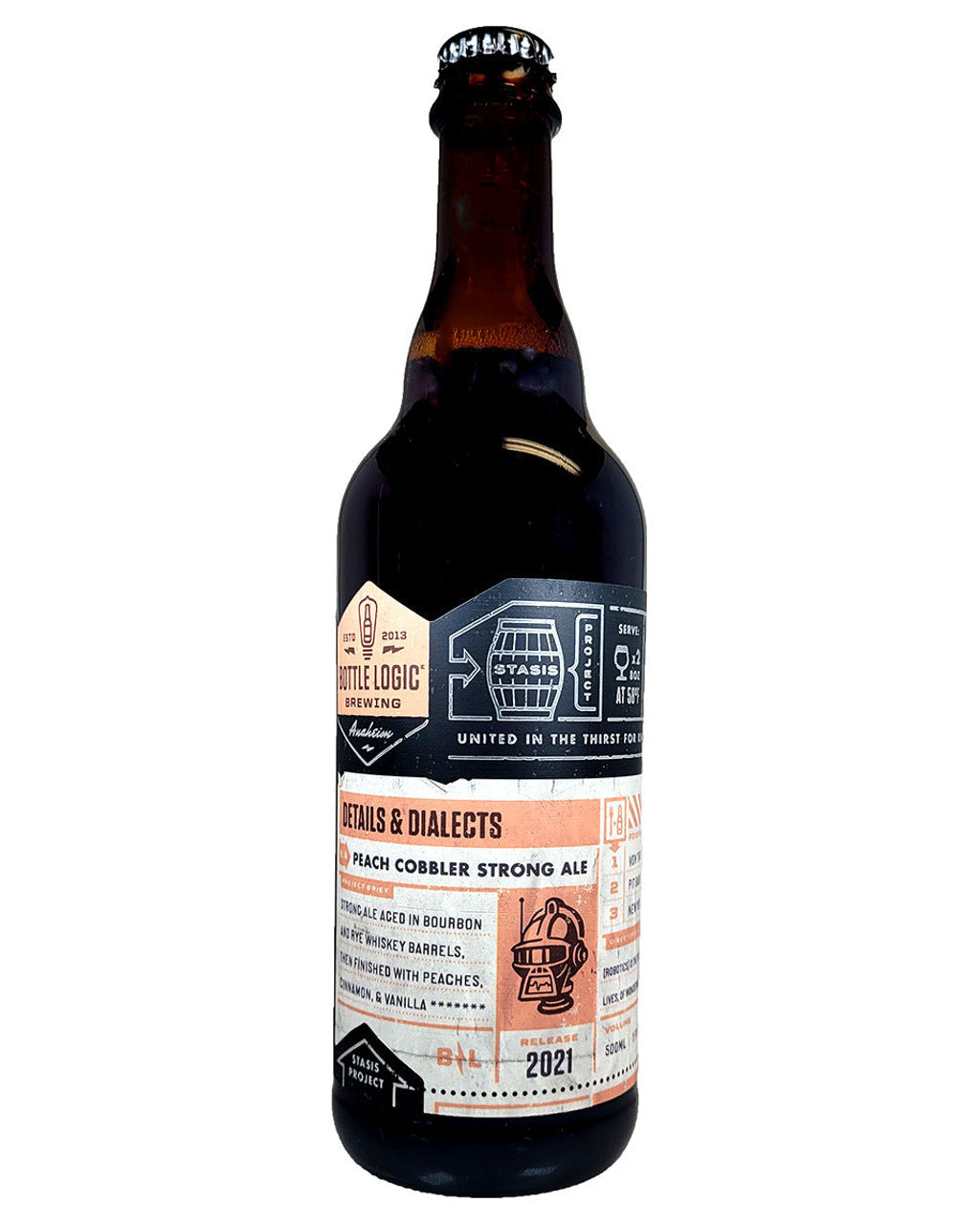 Bottle Logic Brewing Details & Dialects Peach Cobbler Strong Ale Beer 500ml