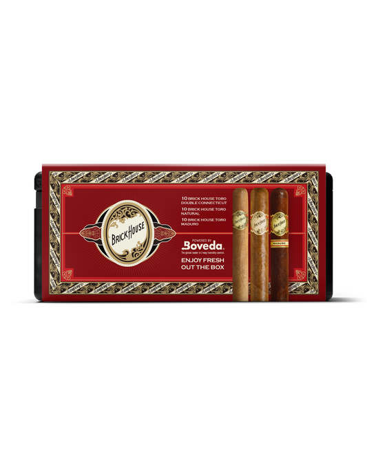 Brick House Toro Classic, Double Connecticut & Maduro Cigars Variety Set With Personal Humidor by CigarBros (Box of 7+7+7)