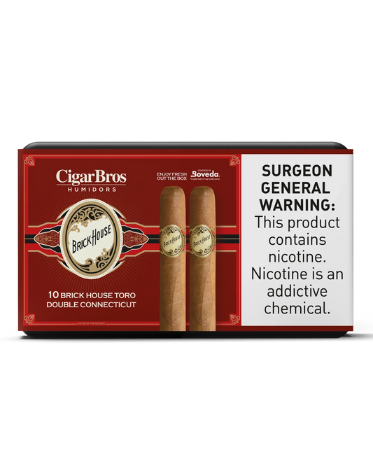 Brick House Toro Double Connecticut  Cigar With Personal Humidor by CigarBros (Box of 10)