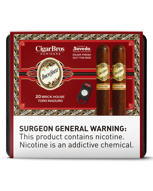 Brick House Toro Maduro Cigar With Personal Humidor by CigarBros (Box of 20)