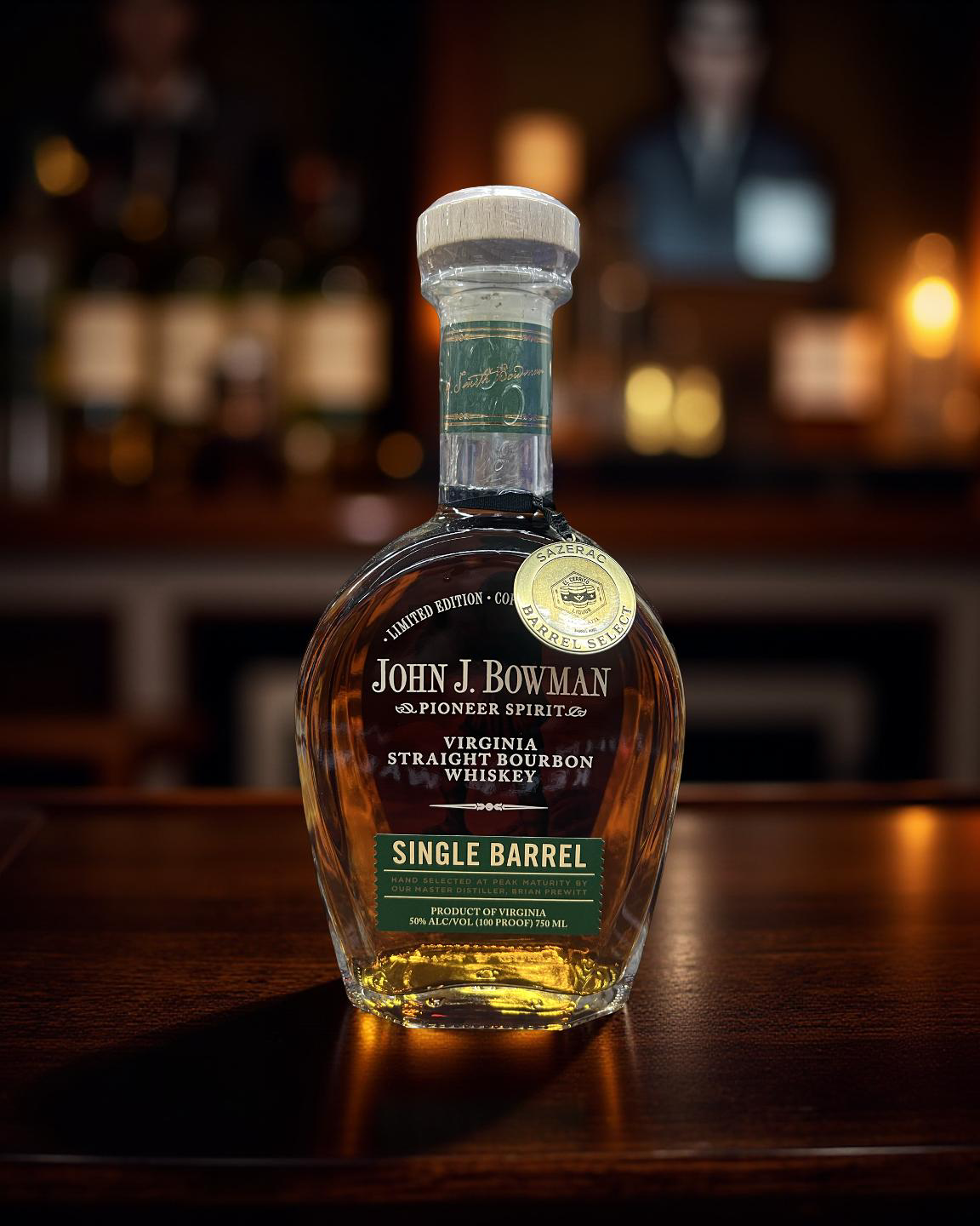 John J. Bowman Pioneer Spirit 10 Year Old Single Barrel EL Cerrito Liquor Store Pick Virginia Straight Bourbon Whiskey