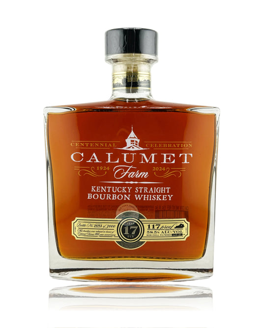 Calumet Farm 100th Anniversary 17 Year Old Glass Decanter Kentucky Straight Bourbon Whiskey