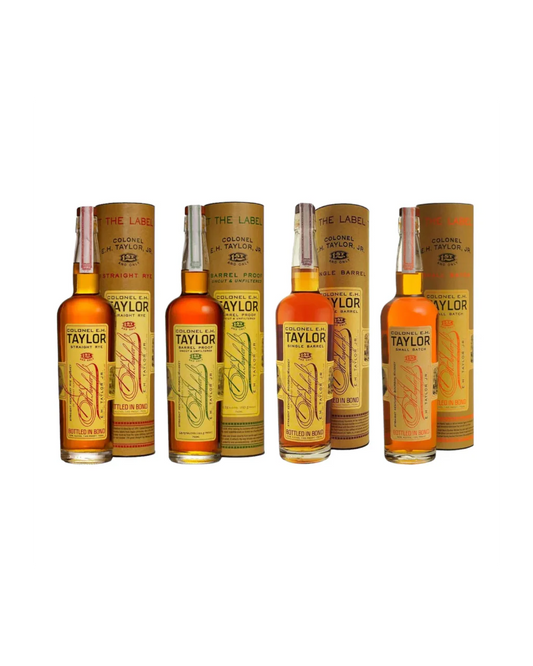 Colonel E.H. Taylor Barrel Proof, Single Barrel, Small Batch & Straight Rye Whiskey Bundle 4-Pack