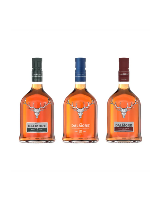 Dalmore 15 Year, 18 Year & Cigar Malt Reserve Scotch Whisky Bundle 3-Pack