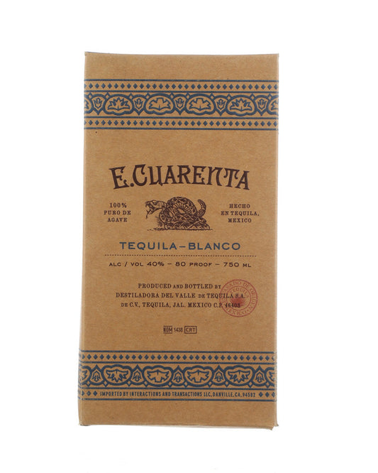 E. Cuarenta Blanco Tequila 750ml